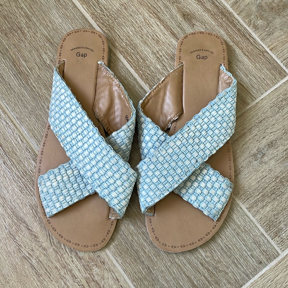 + GAP + Light Wash Denim Sandals